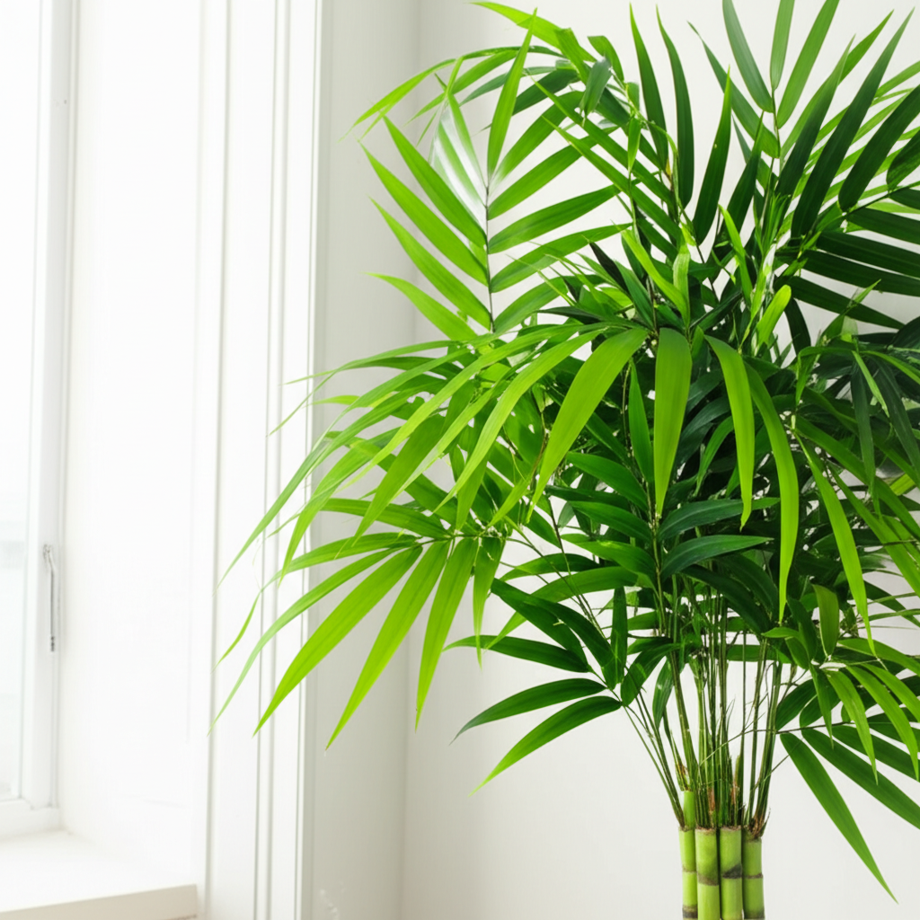 Bamboo palm with feathery fronds