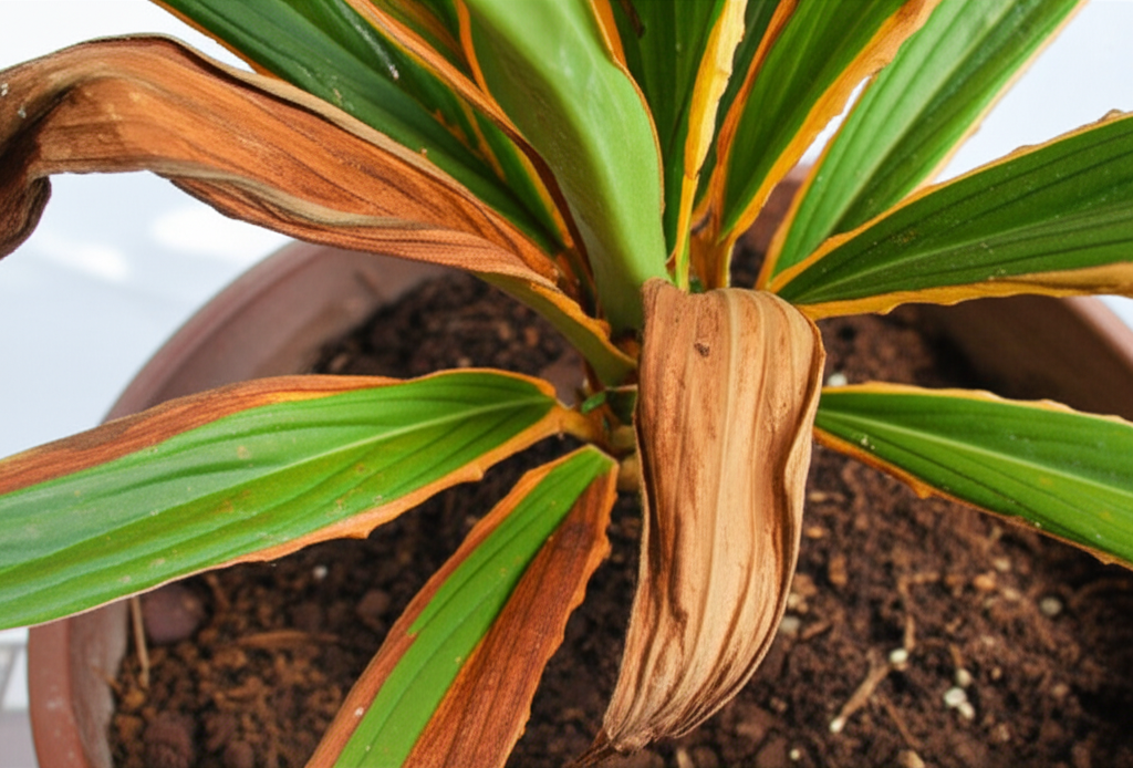 Busy person with plants