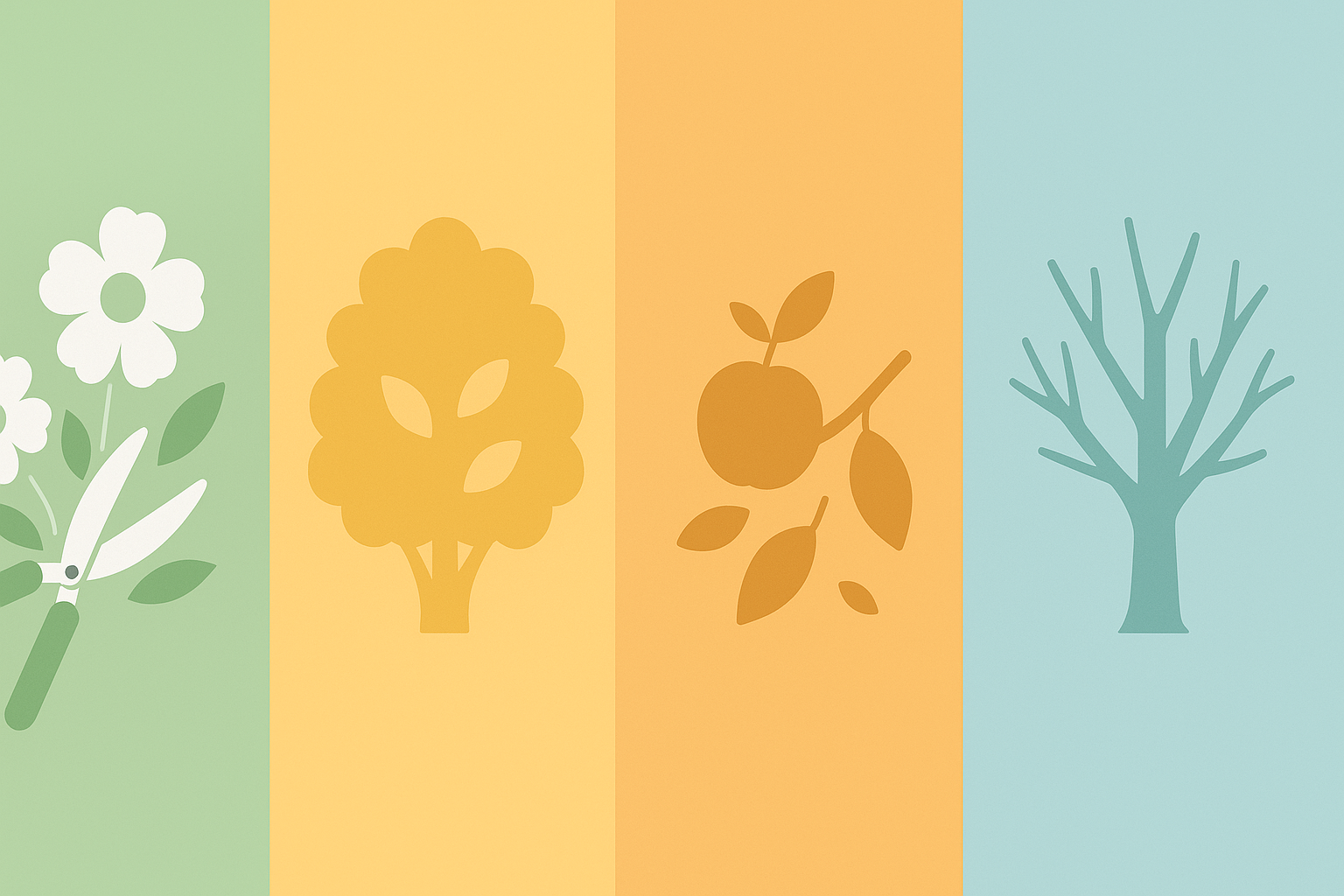Calendar showing optimal pruning times for different houseplants