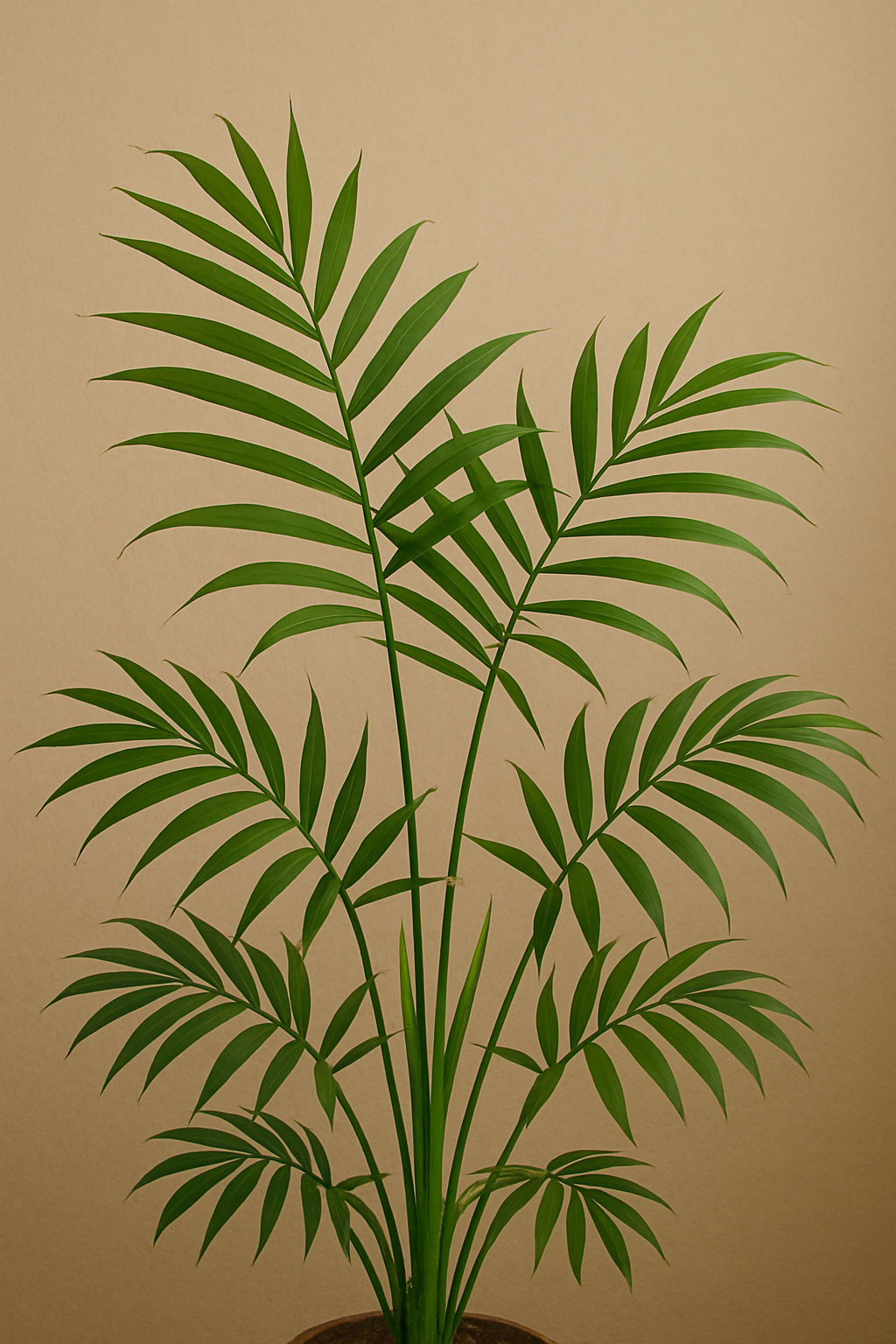 Parlor palm with fronds