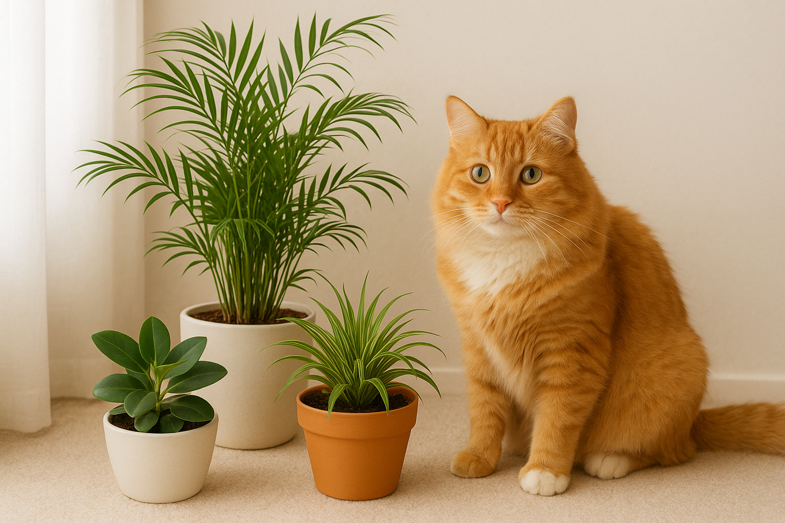 Child and pet interacting safely with houseplants